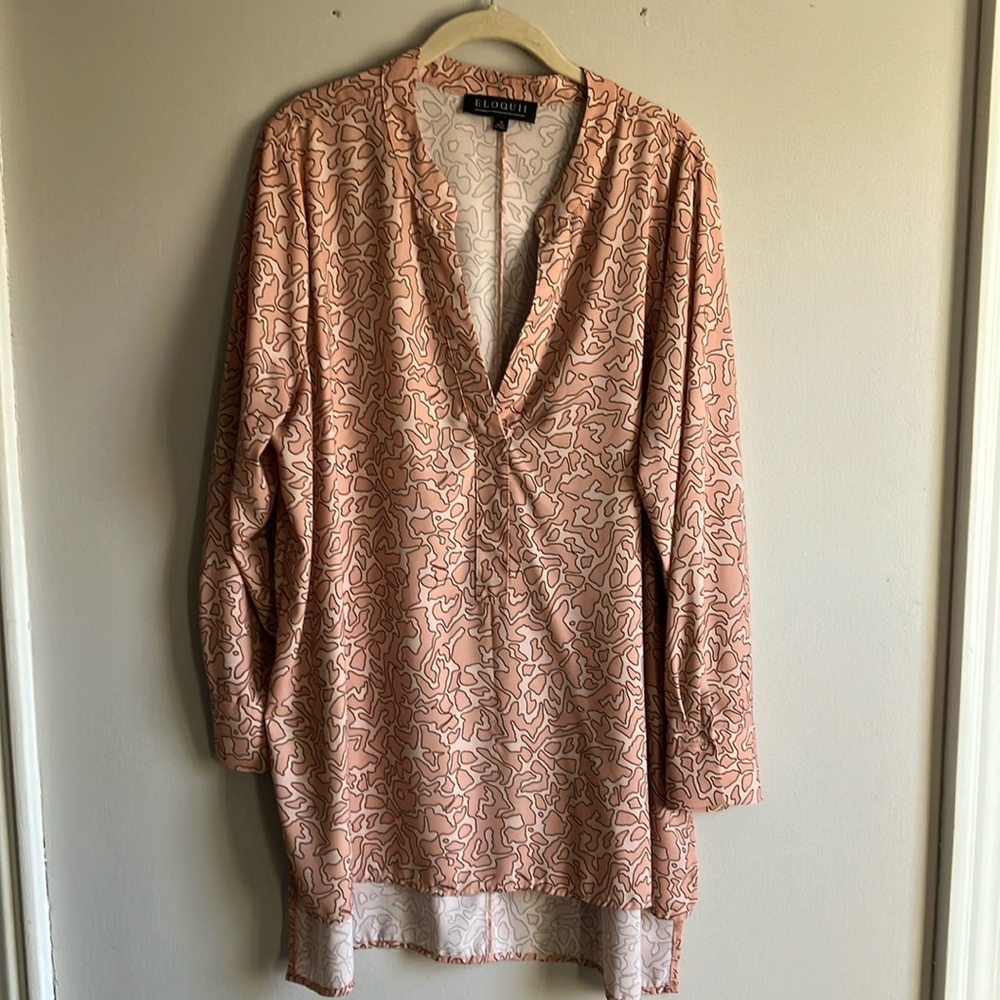Eloquii Animal Print Blouse Size 16